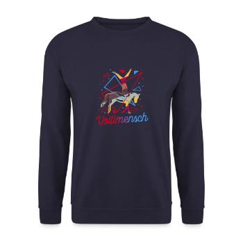 Voltigieren Voltigiererin Pferdesport Geschenk - Unisex Pullover - Navy - Vorne - Alina (178cm) & Michal (187cm)