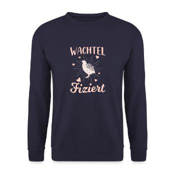 Legewachtel Wachtel Fiziert Wachtelflüsterin - Unisex Pullover - Navy - Vorne - Alina (178cm) & Michal (187cm)