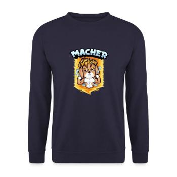 Wenn du ein Macher bist - Unisex Pullover - Navy - Vorne - Alina (178cm) & Michal (187cm)