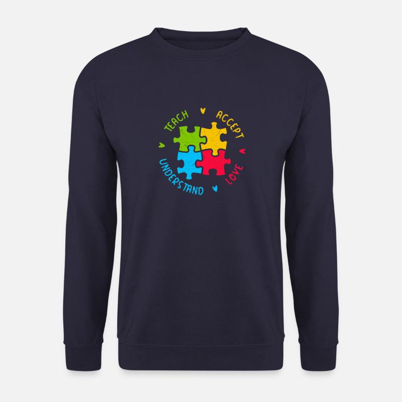 Autismus Kampf Aufklärung Autist Autisten Puzzle - Unisex Pullover - Navy