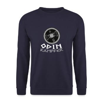 Wikinger Hammer - Odin Wikinger Krieger Kämpfer - Unisex Pullover - Navy - Vorne - Alina (178cm) & Michal (187cm)