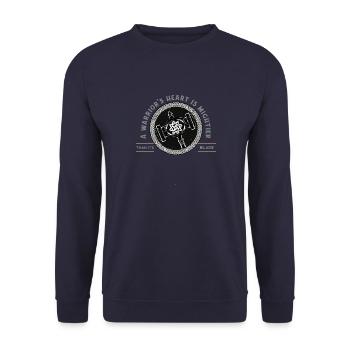 Wikinger-Hammer und Wikinger-Krieger-Norseman - Unisex Pullover - Navy - Vorne - Alina (178cm) & Michal (187cm)
