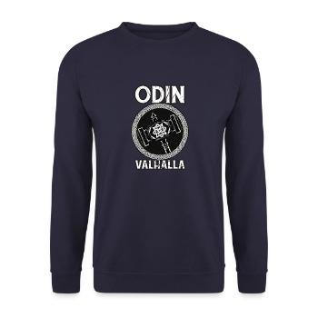 Wikinger Hammer - Odin Walhalla Wikinger Krieger - Unisex Pullover - Navy - Vorne - Alina (178cm) & Michal (187cm)