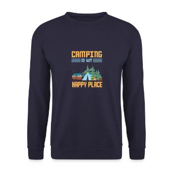 Camping Camping Tent Caravan glampin - Unisex Sweatshirt - navy - Front - Alina (178cm) & Michal (187cm)