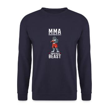 Pitbull MMA Mixed Martial Arts Kämpfer - Unisex Pullover - Navy - Vorne - Alina (178cm) & Michal (187cm)