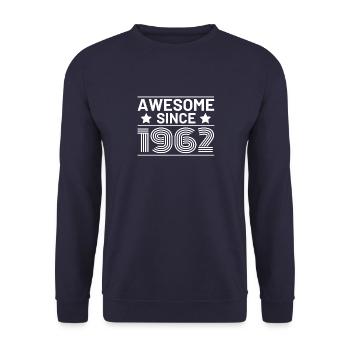 Awesome since 1962 60th birthday retro - Unisex Sweatshirt - navy - Front - Alina (178cm) & Michal (187cm)