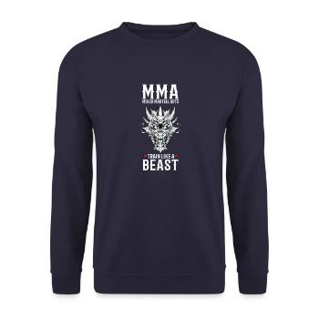 MMA Dragon Head - Käfigkämpfer Freies Kämpfen - Unisex Pullover - Navy - Vorne - Alina (178cm) & Michal (187cm)