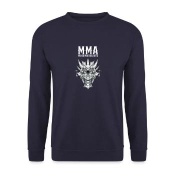 MMA Dragon Mixed Martial Arts - Käfigkämpfer - Unisex Pullover - Navy - Vorne - Alina (178cm) & Michal (187cm)