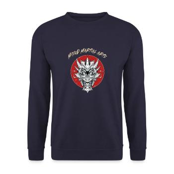 Dragon Head MMA - Käfigkämpfer Freies Kämpfen - Unisex Pullover - Navy - Vorne - Alina (178cm) & Michal (187cm)