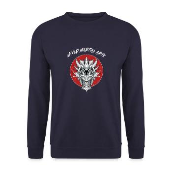 MMA Dragon - Cage Fighter Free Fighting Mixed - Unisex Pullover - Navy - Vorne - Alina (178cm) & Michal (187cm)