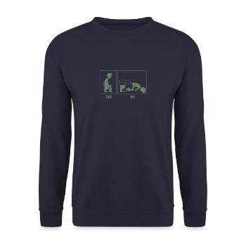 Toilet Toilet Instructions for pooping - Unisex Sweatshirt - navy - Front - Alina (178cm) & Michal (187cm)