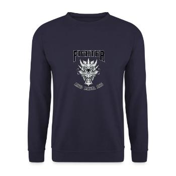 MMA Dragon Demon - Käfigkämpfer Freies Kämpfen - Unisex Pullover - Navy - Vorne - Alina (178cm) & Michal (187cm)