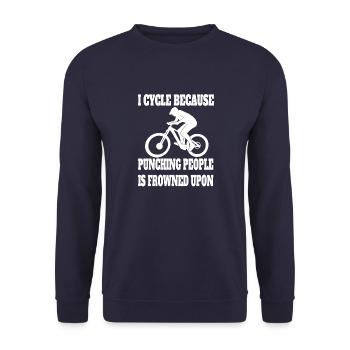 Cycling Mountain Bike Cycling Cycling Tour - Unisex Sweatshirt - navy - Front - Alina (178cm) & Michal (187cm)