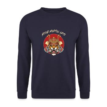 Tiger Samurai Head MMA - Käfigkämpfer Freies - Unisex Pullover - Navy - Vorne - Alina (178cm) & Michal (187cm)