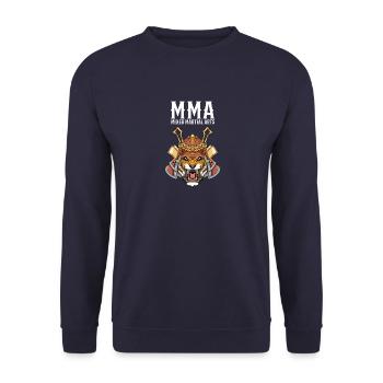 MMA Tiger Samurai Mixed Martial Arts - - Unisex Pullover - Navy - Vorne - Alina (178cm) & Michal (187cm)