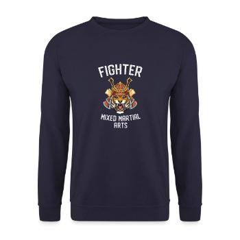 MMA Kämpfer Tiger Samurai Mixed Martial Arts - Unisex Pullover - Navy - Vorne - Alina (178cm) & Michal (187cm)