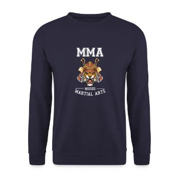 Mixed Martial Arts Tiger Samurai - MMA Fighter - Unisex Pullover - Navy - Vorne - Alina (178cm) & Michal (187cm)