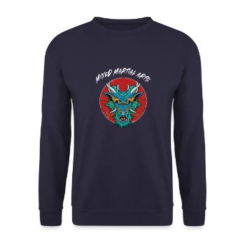 MMA Asian Dragon - Käfig Kämpfer Mixed Martial - Unisex Pullover - Navy - Vorne - Alina (178cm) & Michal (187cm)