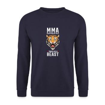 MMA Tiger - Cage Fighter Freies Kämpfen - Unisex Pullover - Navy - Vorne - Alina (178cm) & Michal (187cm)