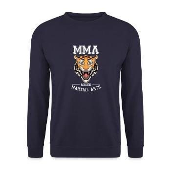 Mixed Martial Arts Tiger - MMA-Kämpferin - Unisex Pullover - Navy - Vorne - Alina (178cm) & Michal (187cm)