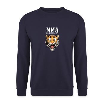 MMA Tiger Mixed Martial Arts - Käfig frei kämpfen - Unisex Pullover - Navy - Vorne - Alina (178cm) & Michal (187cm)