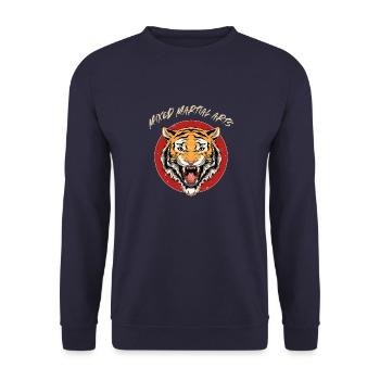 Tiger MMA - Käfigkämpfer Freies Kämpfen - Unisex Pullover - Navy - Vorne - Alina (178cm) & Michal (187cm)