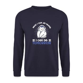Awesome Penguin Cartoon Cute Ghost Animal Gesche - Unisex Sweatshirt - navy - Front - Alina (178cm) & Michal (187cm)