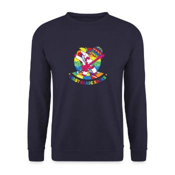 Zurück zu Schule Erstklässler Awesome Lifestyle Ge - Unisex Pullover - Navy - Vorne - Alina (178cm) & Michal (187cm)