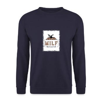 Citations sarcastiques Dictons ironiques sur le mode de vie - Sweat-shirt Unisexe - marine - Devant - Alina (178cm) & Michal (187cm)