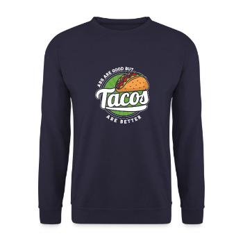 Mexikanische Tacos Lebensmittel Lifestyle Lebensmi - Unisex Pullover - Navy - Vorne - Alina (178cm) & Michal (187cm)
