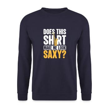 Saxophone Player Saxophone Evolution Écoutez du jazz - Sweat-shirt Unisexe - marine - Devant - Alina (178cm) & Michal (187cm)