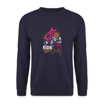 Quad Biker Motorcross Motorcycle Motorcyclist Gesc - Unisex Sweatshirt - navy - Front - Alina (178cm) & Michal (187cm)