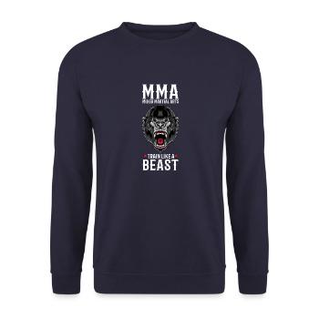 MMA Gorilla - Käfigkämpfer Freies Kämpfen - Unisex Pullover - Navy - Vorne - Alina (178cm) & Michal (187cm)