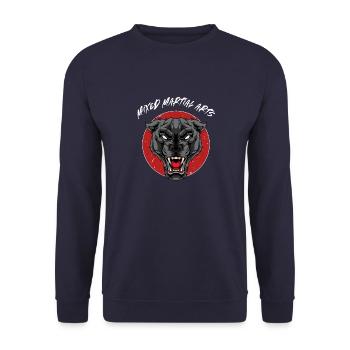 MMA Panther - Käfigkämpfer Mixed Martial Arts - Unisex Pullover - Navy - Vorne - Alina (178cm) & Michal (187cm)