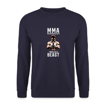 MMA Kämpfer - Cage Fighter Freies Kämpfen - Unisex Pullover - Navy - Vorne - Alina (178cm) & Michal (187cm)