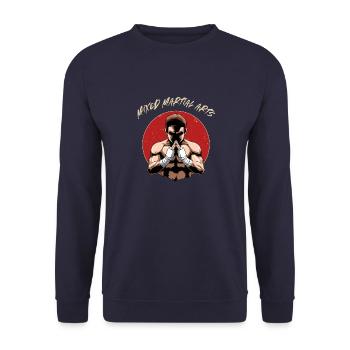 Kämpfer MMA - Cage Fighter Freies Kämpfen - Unisex Pullover - Navy - Vorne - Alina (178cm) & Michal (187cm)