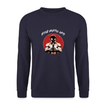 MMA Kämpfer - Cage Fighter Mixed Martial Arts - Unisex Pullover - Navy - Vorne - Alina (178cm) & Michal (187cm)