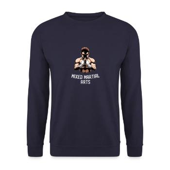 MMA Fighter Man - Cage Fighter Freies Kämpfen - Unisex Pullover - Navy - Vorne - Alina (178cm) & Michal (187cm)