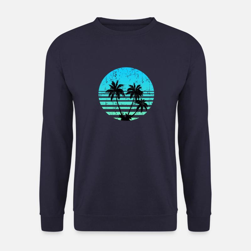 Palm Trees Retro Sun - Unisex Sweatshirt - navy