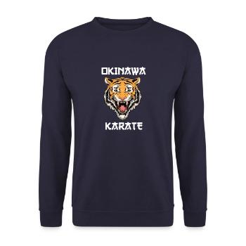 Karate Tiger Head - Karate Japanische - Unisex Pullover - Navy - Vorne - Alina (178cm) & Michal (187cm)