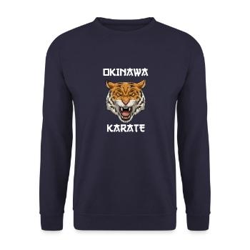Karate Angry Tiger - Karate Japanische Kampfkunst - Unisex Pullover - Navy - Vorne - Alina (178cm) & Michal (187cm)