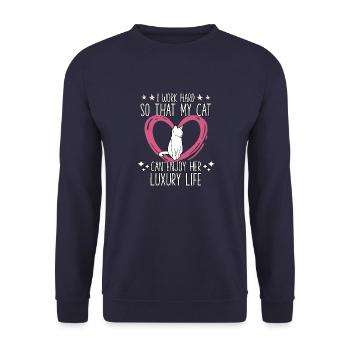 Drôle de chat disant Propriétaire de chat Cats Motif - Sweat-shirt Unisexe - marine - Devant - Alina (178cm) & Michal (187cm)