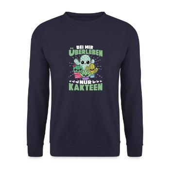 Kleingarten anfänger Bei mir überleben nur - Unisex Pullover - Navy - Vorne - Alina (178cm) & Michal (187cm)