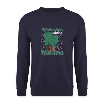 Kleingarten anfänger Nicht ohne meine Monstera - Unisex Pullover - Navy - Vorne - Alina (178cm) & Michal (187cm)
