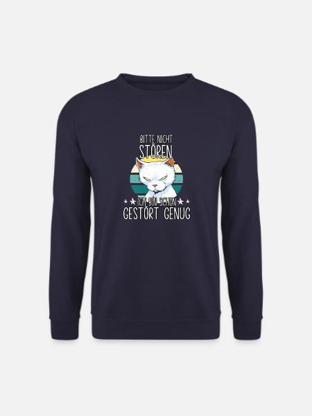 Gestörte Katze Katzenbesitzer Motiv Katzen Zubehör - Unisex Pullover - Navy