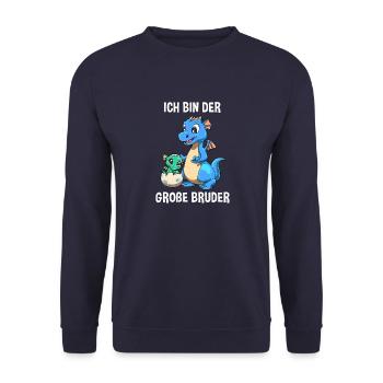 Drachen Großer Bruder - Ich bin der große Bruder - Unisex Pullover - Navy - Vorne - Alina (178cm) & Michal (187cm)