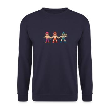 Lustige mexikanische Wrestler - Lucha Libre - Unisex Pullover - Navy - Vorne - Alina (178cm) & Michal (187cm)