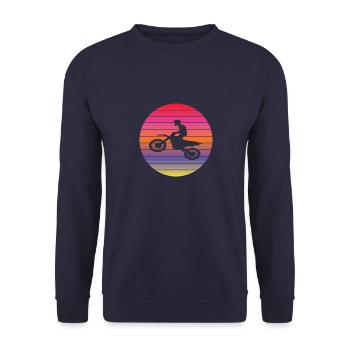 Moto Cyclomoteur Cadeau Motocycliste Motocross - Sweat-shirt Unisexe - marine - Devant - Alina (178cm) & Michal (187cm)