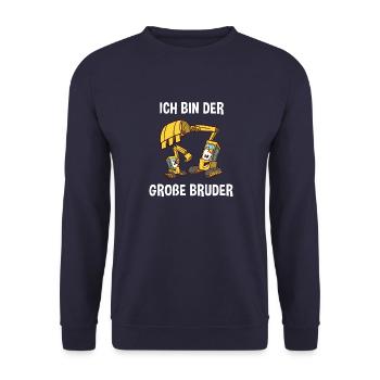 Bagger Großer Bruder - Ich bin der große Bruder - Unisex Pullover - Navy - Vorne - Alina (178cm) & Michal (187cm)