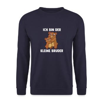 Bären Kleiner Bruder - Ich bin der kleine Bruder - Unisex Pullover - Navy - Vorne - Alina (178cm) & Michal (187cm)
